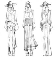 Poster Cool Fashion Designs Dress Drawing