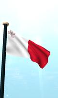 Malta Bandera 3D Gratis Fondos captura de pantalla 1