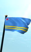 Aruba Flag 3D Free Wallpaper poster