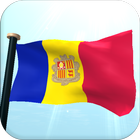 Andorra Flag 3D Free Wallpaper آئیکن