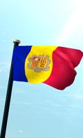 Andorra Flag 3D Free Wallpaper پوسٹر