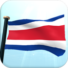 Costa Rica Flag 3D Free আইকন