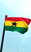 Ghana Flag 3D Free Wallpaper poster