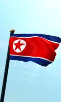 North Korea Flag 3D Wallpaper poster