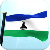 Lesotho Flag 3D Free Wallpaper آئیکن