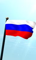 Russia Flag 3D Free Wallpaper poster
