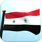 Syria Flag 3D Free Wallpaper آئیکن