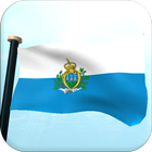 San Marino Flag 3D Free icon