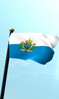 San Marino Flag 3D Free poster