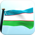 Uzbekistan Flag 3D Free آئیکن