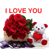 I love you images Whit Flowers icône