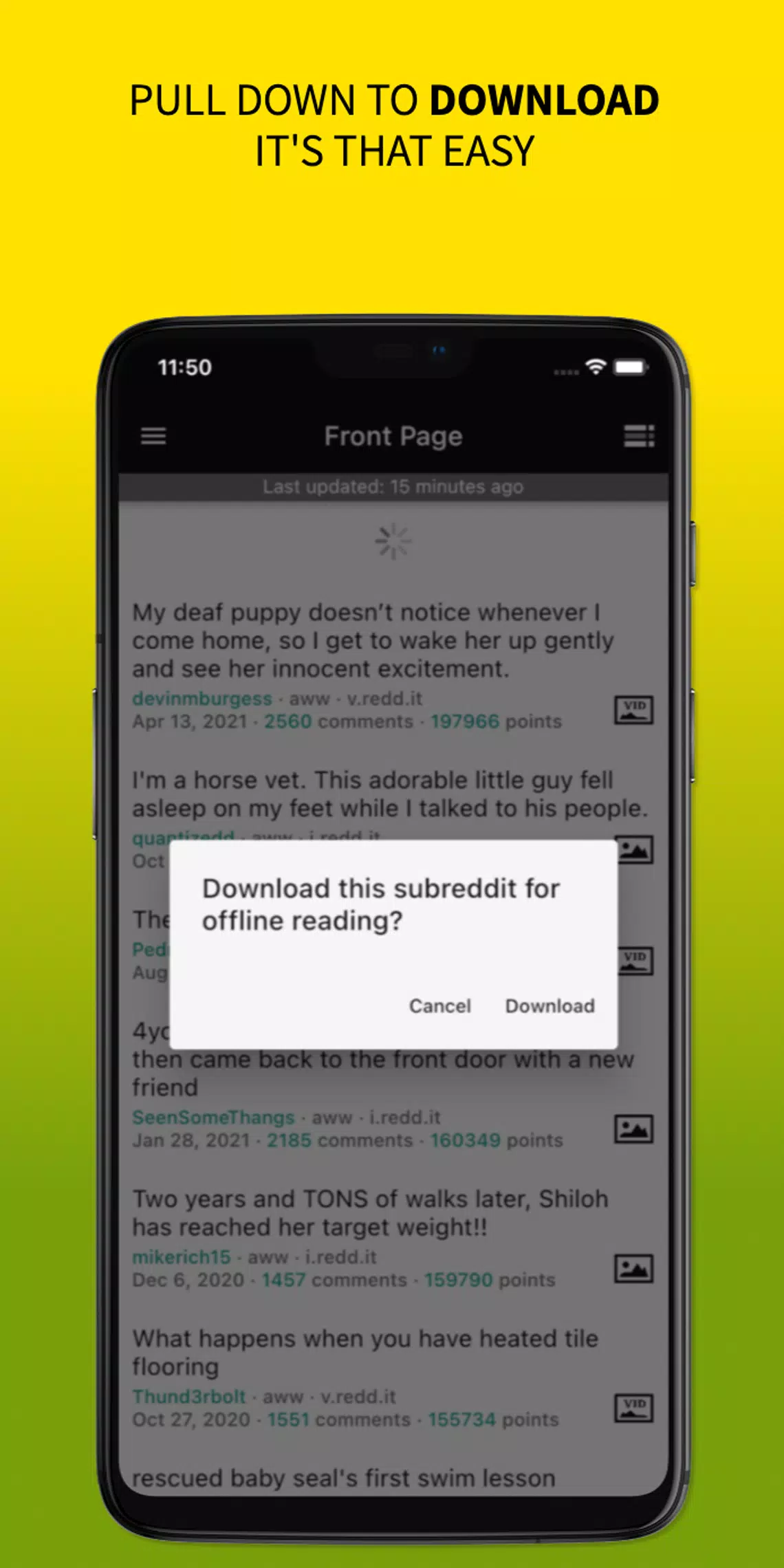 Download Reddit to read offline with this app