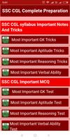 SSC CGL Exam tricks, notes, mcq Affiche