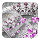 Imperial Silver Glitter Crown Theme icon