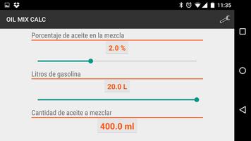OilMix Calc - Mezcla de aceite capture d'écran 2