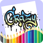Livre de coloriage graffiti icône