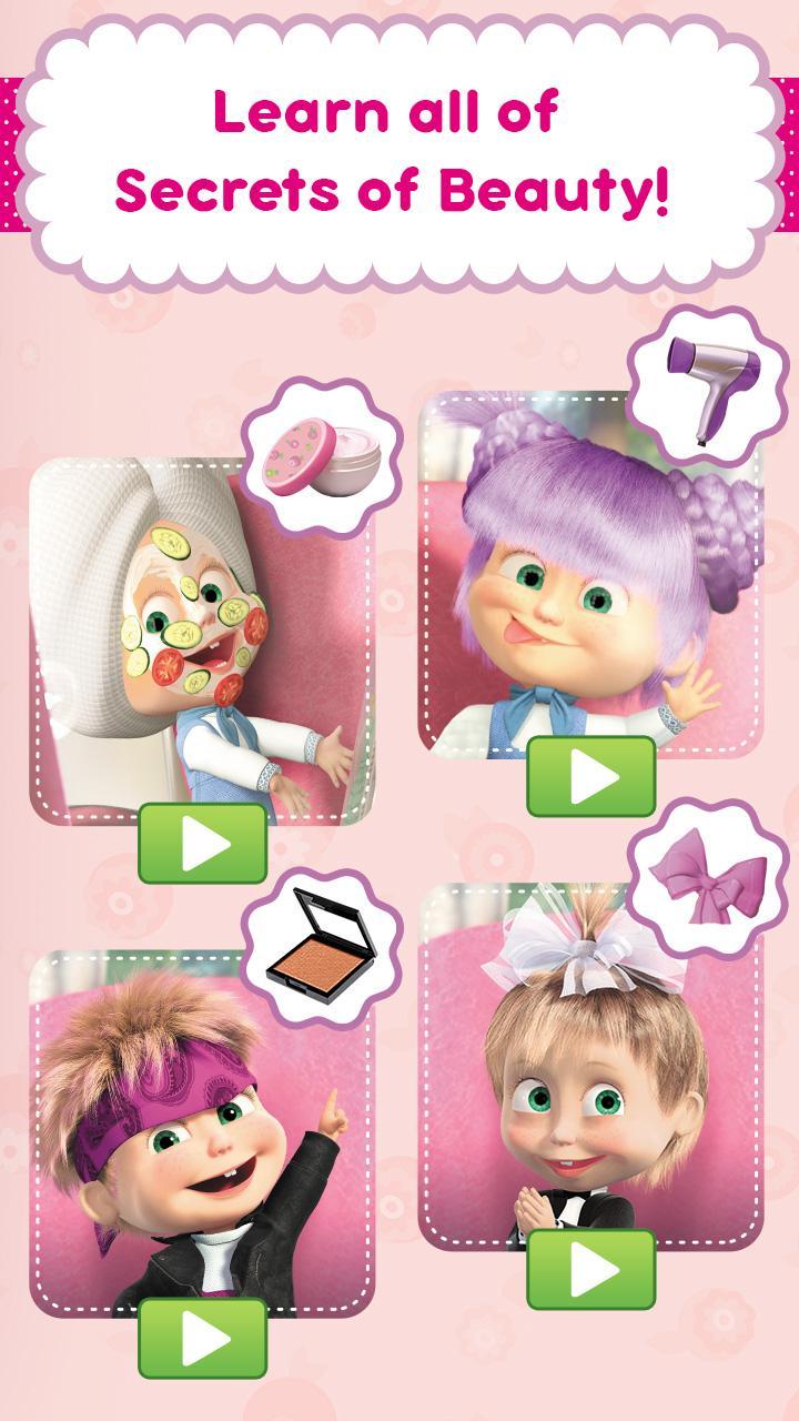 Masha Et Michka Jeux De Maquillage Et Coiffeur Pour Android