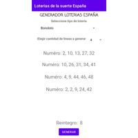 Generador de Loterías Suerte capture d'écran 2