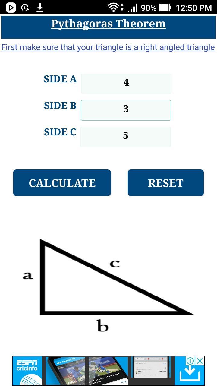 Pythagorean theorem calculator apk for android download