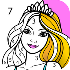 Princess Color by Number Zeichen