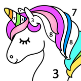 Unicorn Color by Number icône