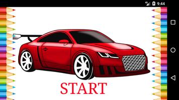 Best Cars Coloring Book Game Affiche