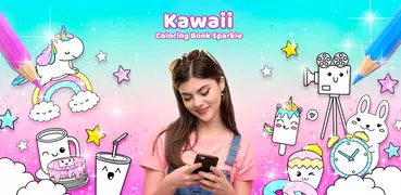 Kawaii Coloring Book Sparkle