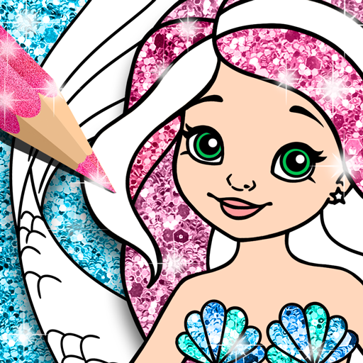 Mermaid Coloring Book Glitter