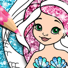 Mermaid Coloring Book Glitter icône