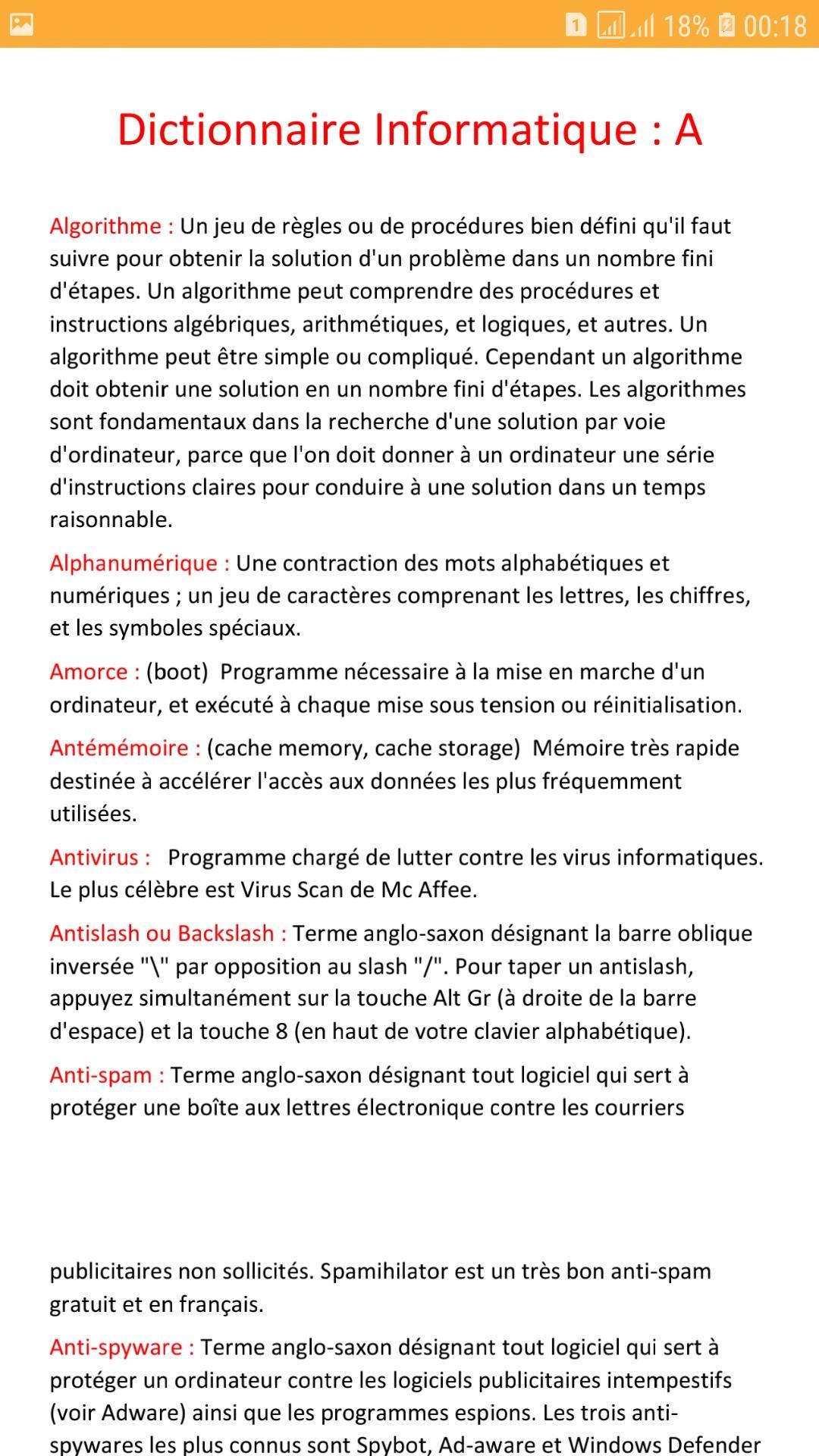DICTIONNAIRE DES TERMES INFORMATIQUES TÉLÉCHARGEMENT GRATUIT