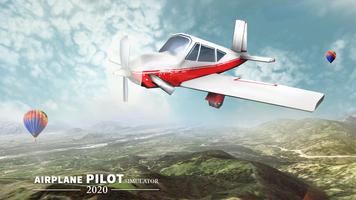 Airplane pilot simulator poster