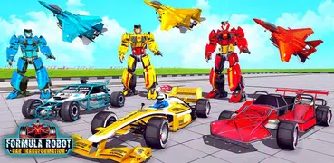 Flying Formula Car Robot Game