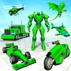 formula car air jet robot game icono