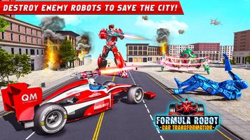 Flying Formula Car Robot Game पोस्टर