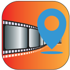 Geotagging app -location on picture photo stamp icon