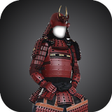 Samurai armor suit fotomontage icon