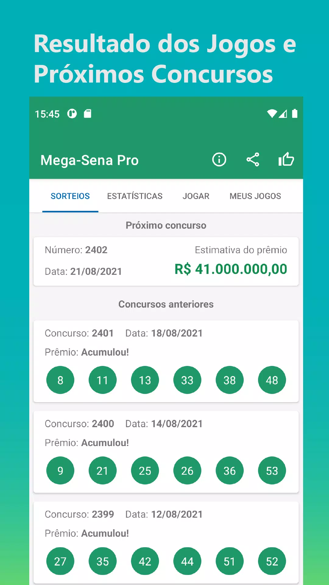 Mega Sena Pro: Resultados, Gerador de jogos APK for Android Download