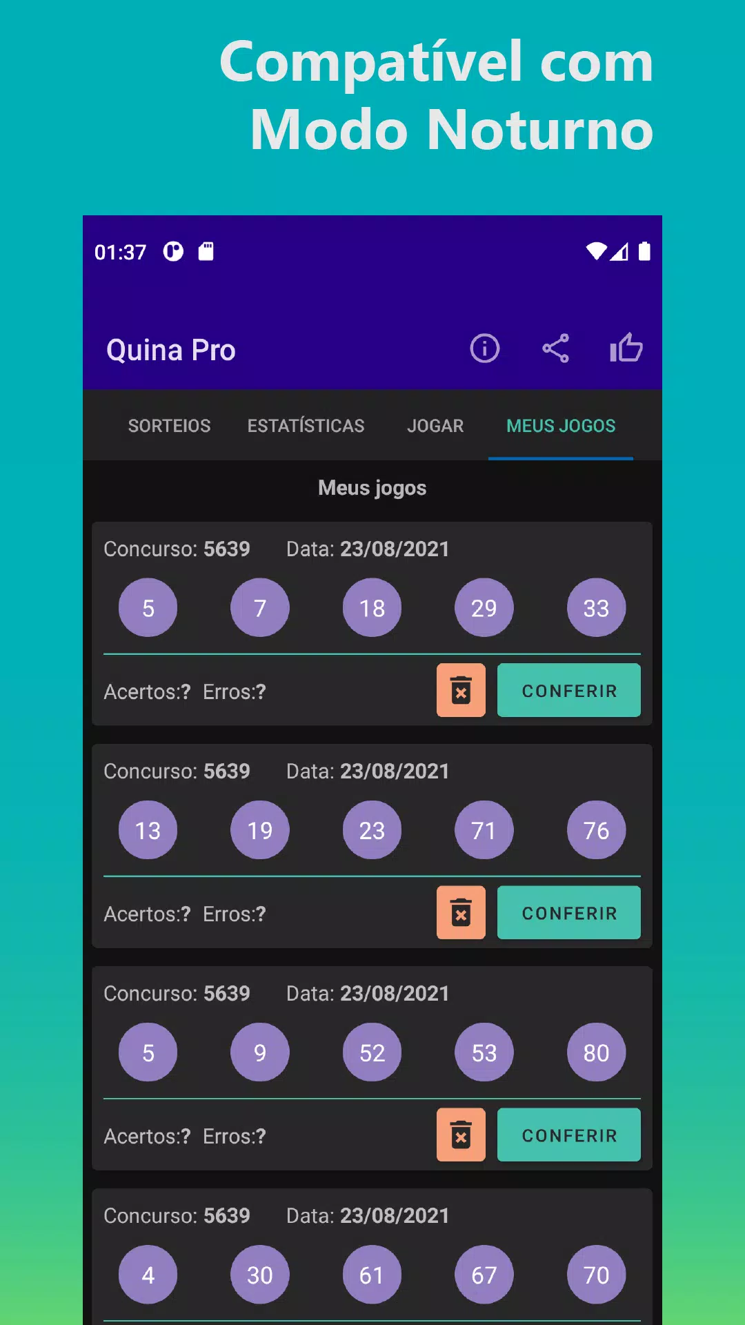 Quina Loteria Br 💰 - Gerador de Jogos, Resultados APK for Android Download