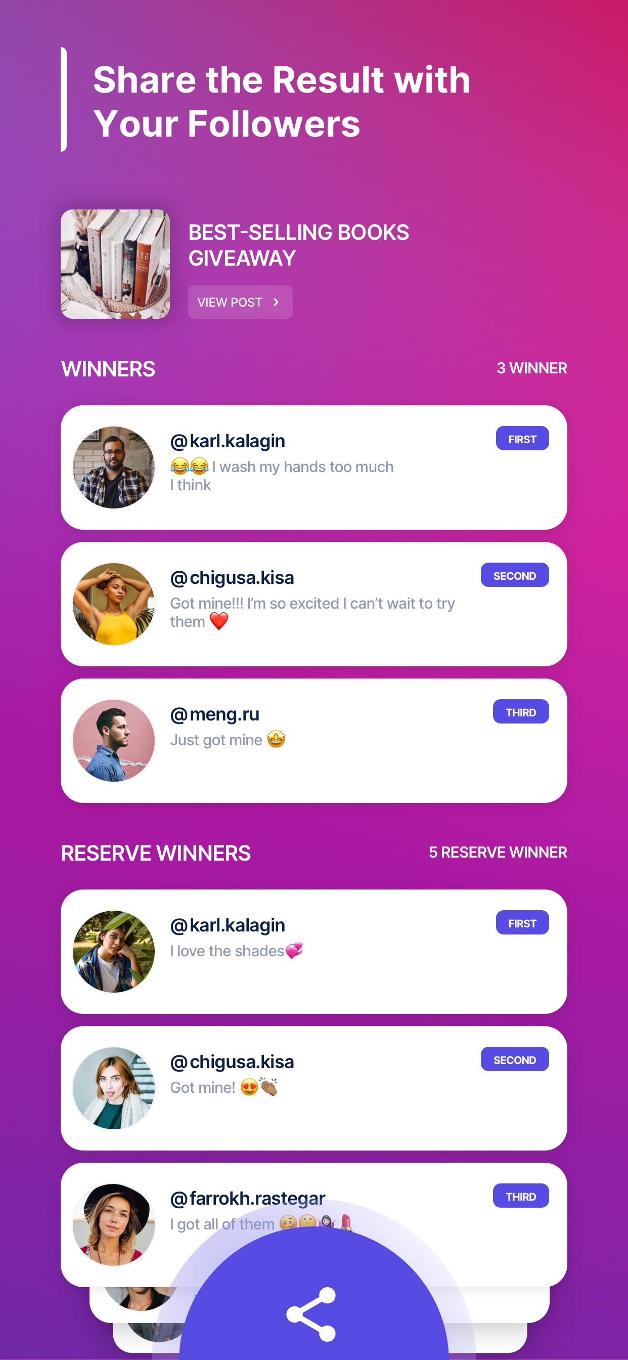 Rafi Random Comment Giveaway Picker For Instagram Apk 1 6 2 Download For Android Download Rafi Random Comment Giveaway Picker For Instagram Apk Latest Version Apkfab Com