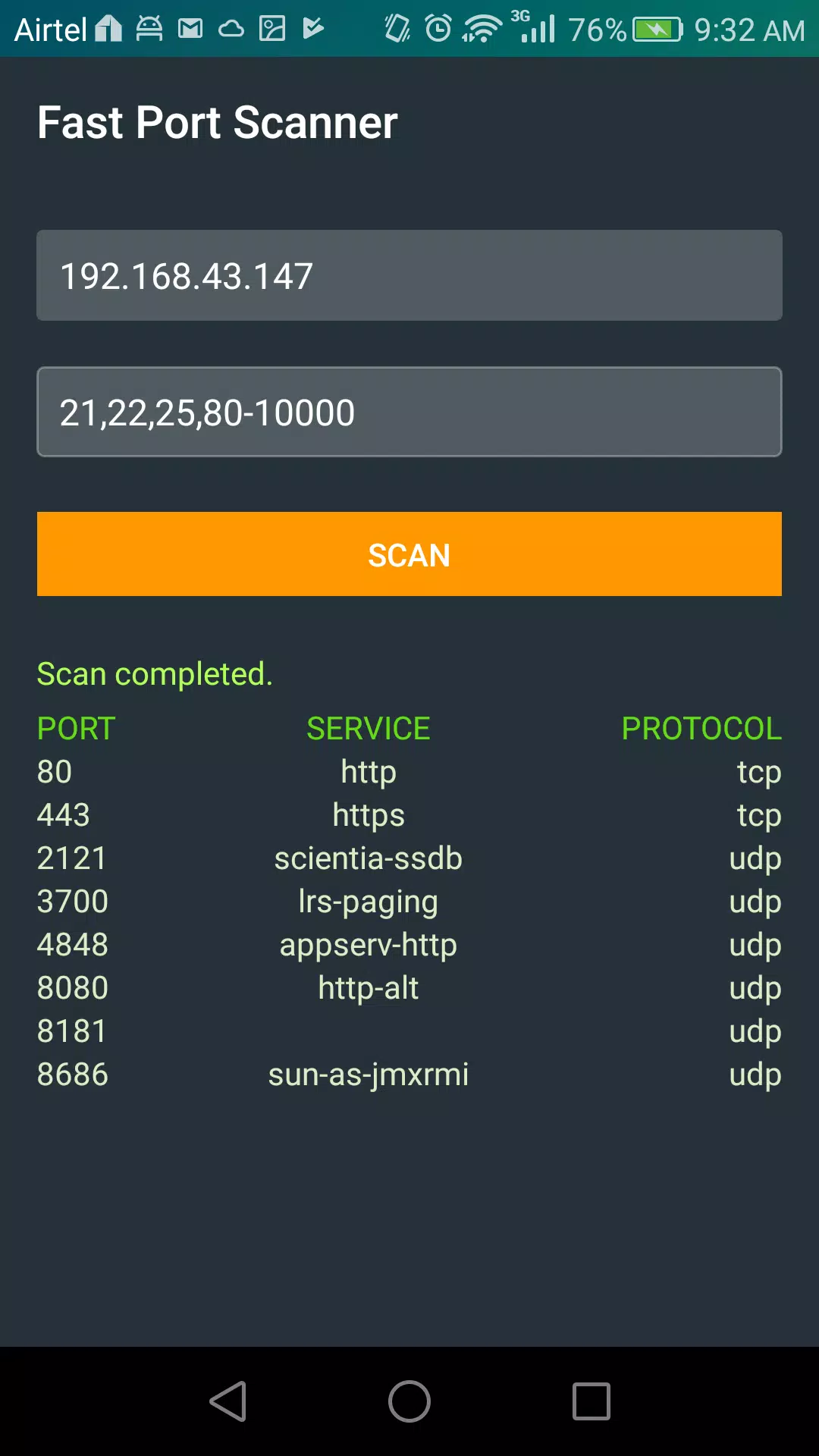 Android向けのFast Port Scanner: The TCP & UDP Port Scanner APKをダウンロードしましょう