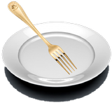 Fork scratching plate icon
