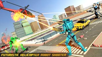 Police Helicopter Robot Car Transform Robot Games تصوير الشاشة 1