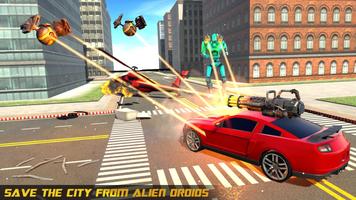 Police Helicopter Robot Car Transform Robot Games الملصق