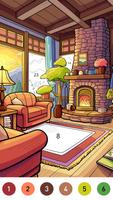 Interior Color by Number Book الملصق