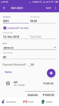 Free Business Invoice Receipt Estimate Billing App For