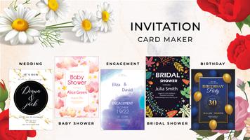 写真付きの休日の結婚式や誕生日の招待状の招待カードメーカー ポスター