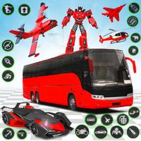 Army Bus Robot Car Game Affiche