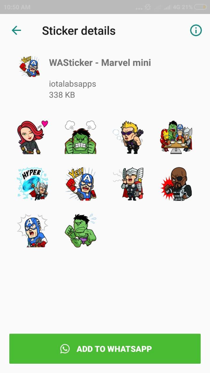 Sticktime Marvel Stickers Whatsappwastickerapps For Android