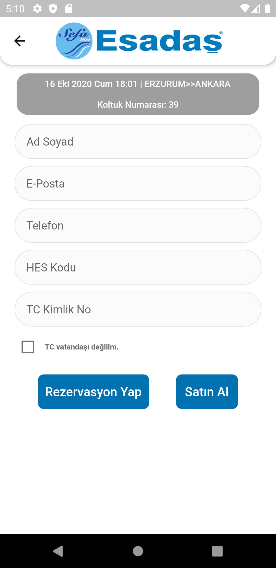 Otobus Koltuk Semasi