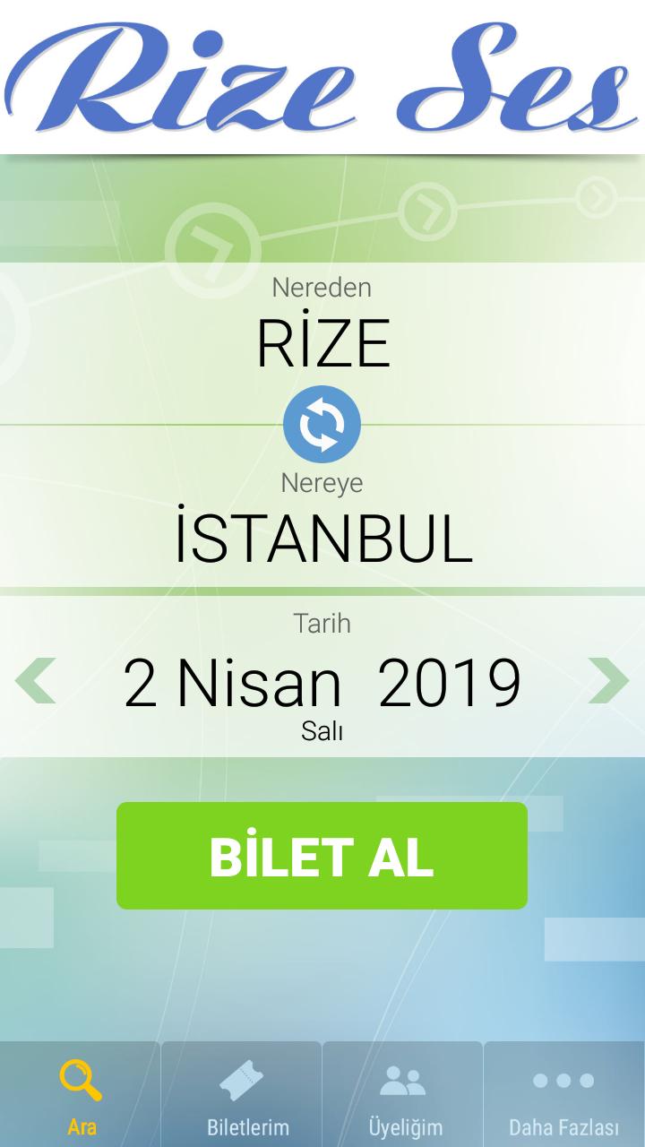 Rize Ses Turizm Online Otobus Bileti Satin Al Bilet Com